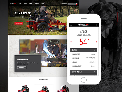 Bigdog Mower Co. Website design desktop mobile photoshop ui ux web web design website