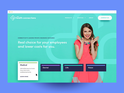 Homepage Concept choice color contemporary health homepage insurance ui ux