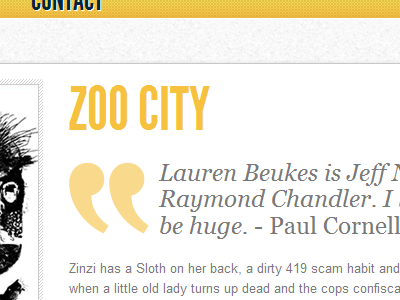 Zoo City books quote yellow