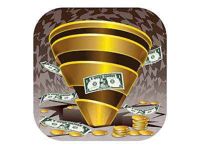 iOS App Icon design app icon dirt drill earth fracking game icon ios icon money