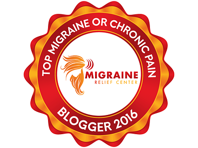 Blog Award Button 2016 blog migraine orange pain red relief