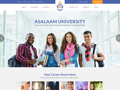 Aslaam University courses education education website studentlife web design