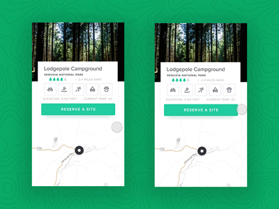 Campground app camp flinto interaction ios iphone principle screen sketch splash ui ux