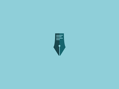 Pen in paper design digital flat icon illustration logo mark pen vector