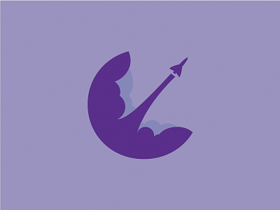 Moonshot Mark Comp design icon illustration logo mark moon night purple rocket takeoff vector