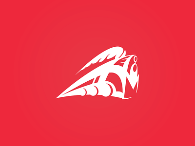 A Mighty Redesign concept design engine icon illustration logo mark mighty movement power red train