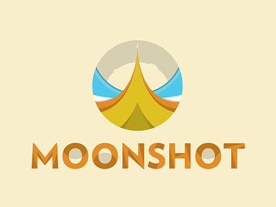 Moonshot design icon illustration moon moonshot rocket takeoff vector