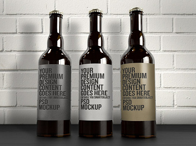 The 3 Beer Bottles Mockup #1 app branding design graphic design illustration logo typography ui ux vector