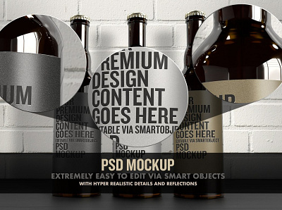 The 3 Beer Bottles Mockup #5 app branding design graphic design illustration logo typography ui ux vector