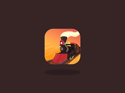 Railway Canyon - App Icon android app app store branding game game art game asset game design google play ios locomotive logo mobile motion railway speed steam train western wild west