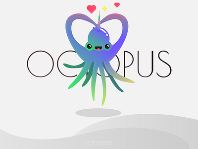 the unicorn OCTOPUS 🐙 color gradient heart imessage ios line sticker octopus squid star sticker