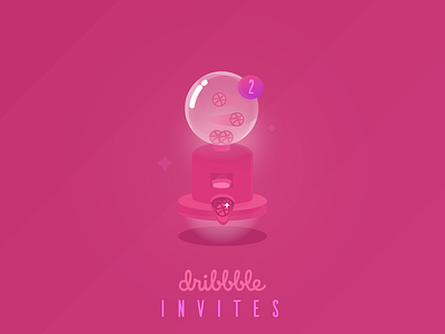 Two Dribbble Invitations candy machine debut dribbble giveaway invitation invite prospect shot