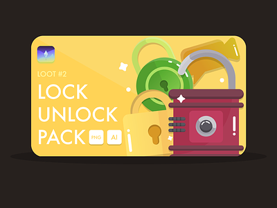 Lock / Unlock buildbox button gui gui design icon illustration lock patreon unlock