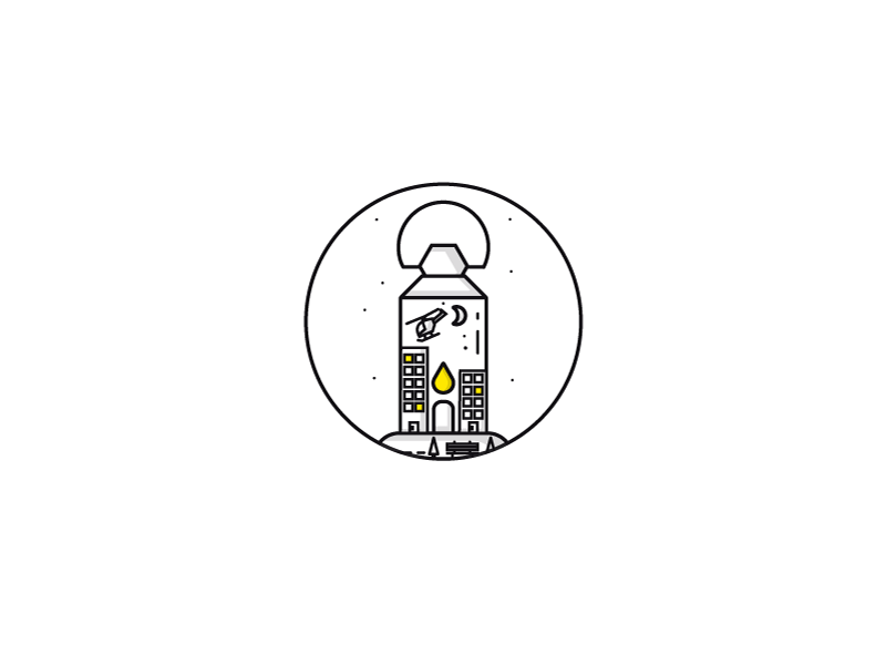 City Lamp ios game concept inspiration creative clean lineart fire lamp city