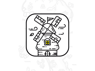 Cessabit App Icon android app app design app store application branding game game art game design google play icon illustration ios logo outline puzzle game stroke ui wind windmill