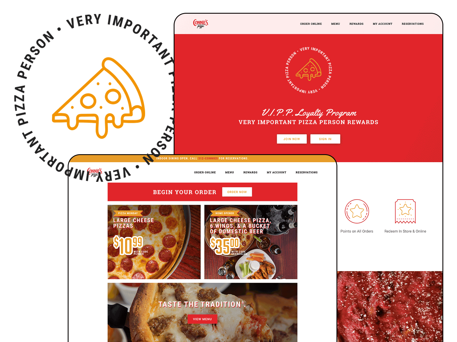 Connie's Pizza Website Redesign agency animation animations branding chicago design digital iconography illustration logo pizza redesign typography ui ux vector web design website website design