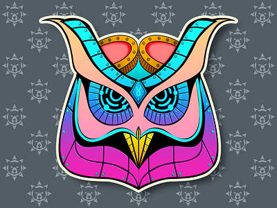 Cyberpunk Owl Sticker branding design graphic design illustration logo sticker vector