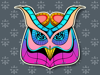 Cyberpunk Owl Sticker