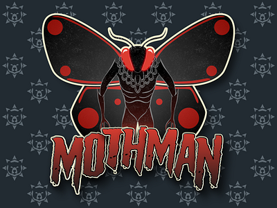 Cryptids Sticker Set: Mothman branding design graphic design illustration logo sticker vector