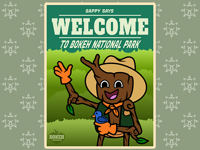Bokeh National Park Poster branding design graphic design illustration logo poster sticker vector