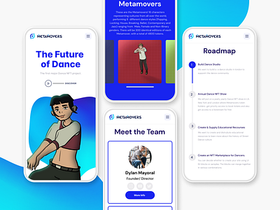 Metamovers Mobile - NFT Website app branding design ui