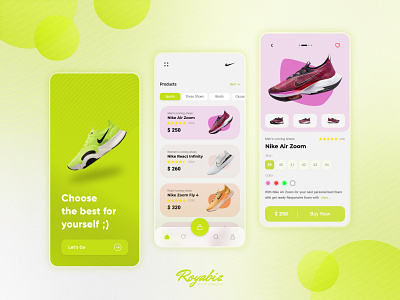 Nike Store Concept Design 👟💖 app e commerce figma graphic design mobile app nike royabiz shose ui uxui design