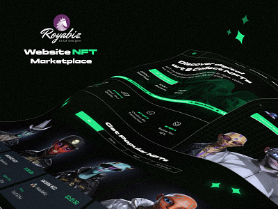 Website NFT Marketplace - 2 darkmode design e commerce figma market modern nft promo retro trend ui user interface website