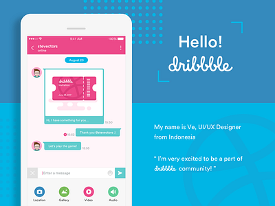 Dribbble First Shot app chat hello ui ui designer ux website