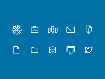 Icons download envelope folder gears icons monitor paper people portfolio stack twitter