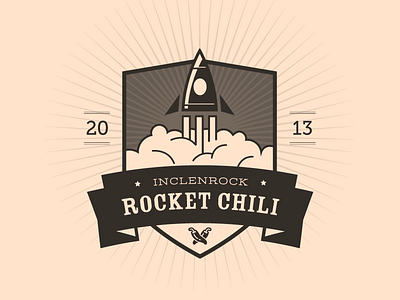 Rocket Chili badge banner chili clouds logo peppers rocket