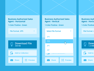 Download file interface - wireframe details dropdown file ux wireframe