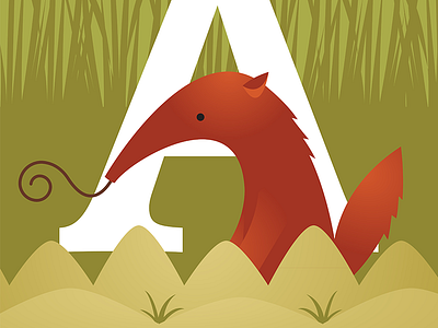 Anteater a animal anteater illustration letters