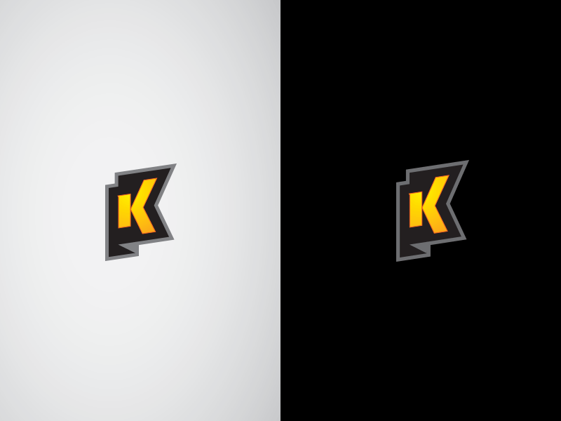 K Gaming logo fireball flag icon k letter logo rings