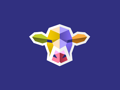 Cow #1 blue bull cow icon logo m