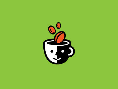 Bean Head bean coffee green happy head icon logo