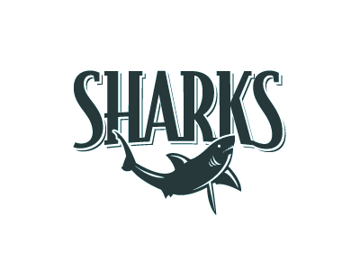 Sharks baseball bodega custom type fish flat graphic logo shark
