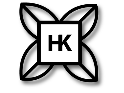 Simple H&K Logo black and white branding design flower leaves logo simple