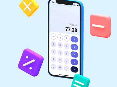 Calculator 3d animation apple calculator daily 100 challenge design ios iphone mobile mobile app motion graphics ui