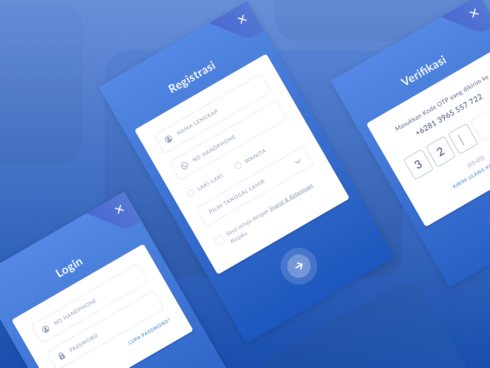 Login Step Ocean Blue by Regina Cendrakasih on Dribbble