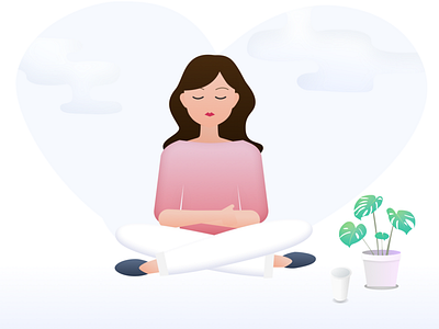 Meditation Girl design illustration