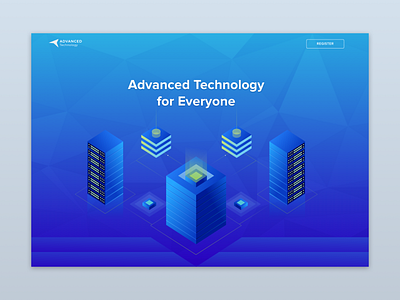 Isometric Technology blue and white cloud isometric isometric design technology