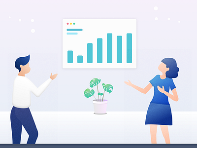 Presentation Illustration blue and white business character company design illustration isometric design people ui