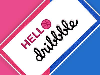 Hello Dribbble blue dribbble dribbble app hello illustration logo pink typography vector