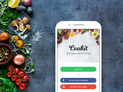 Sign Up Page for Daily UI apps cook dailyui dailyui 001 food recipe register signup ui