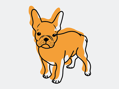 Offset Frenchie boom canine citrus cutie french bulldog frenchie line drawing orange patootie sticker