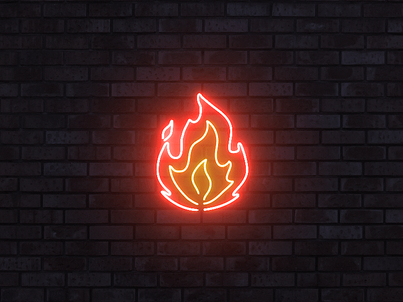 Fiery Neon after effects project fire flame gif hot neon colors neon light neon red neon sign neon yellow saber too hot