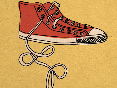 Sneaker Initials adobe creative suite adobe illustrator color converse illustrator pen tool red shoe shoe laces sneaker texture yellow