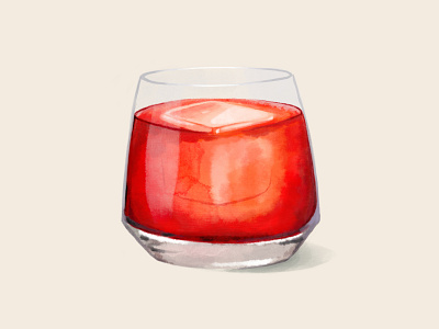Old Fashioned cocktail illustration old fashioned procreate watercolor