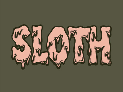 SLOTH graphic design hand lettering illustration illustrator lettering slime sloth stippling typography vector vector art