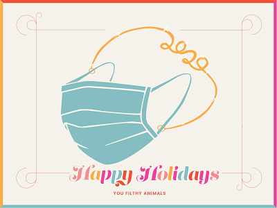 Happy Holiday 2020 Mask Chain illustration vector